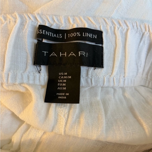 Tahari Essentials 100% White Linen Pants M NWT - Picture 4 of 9